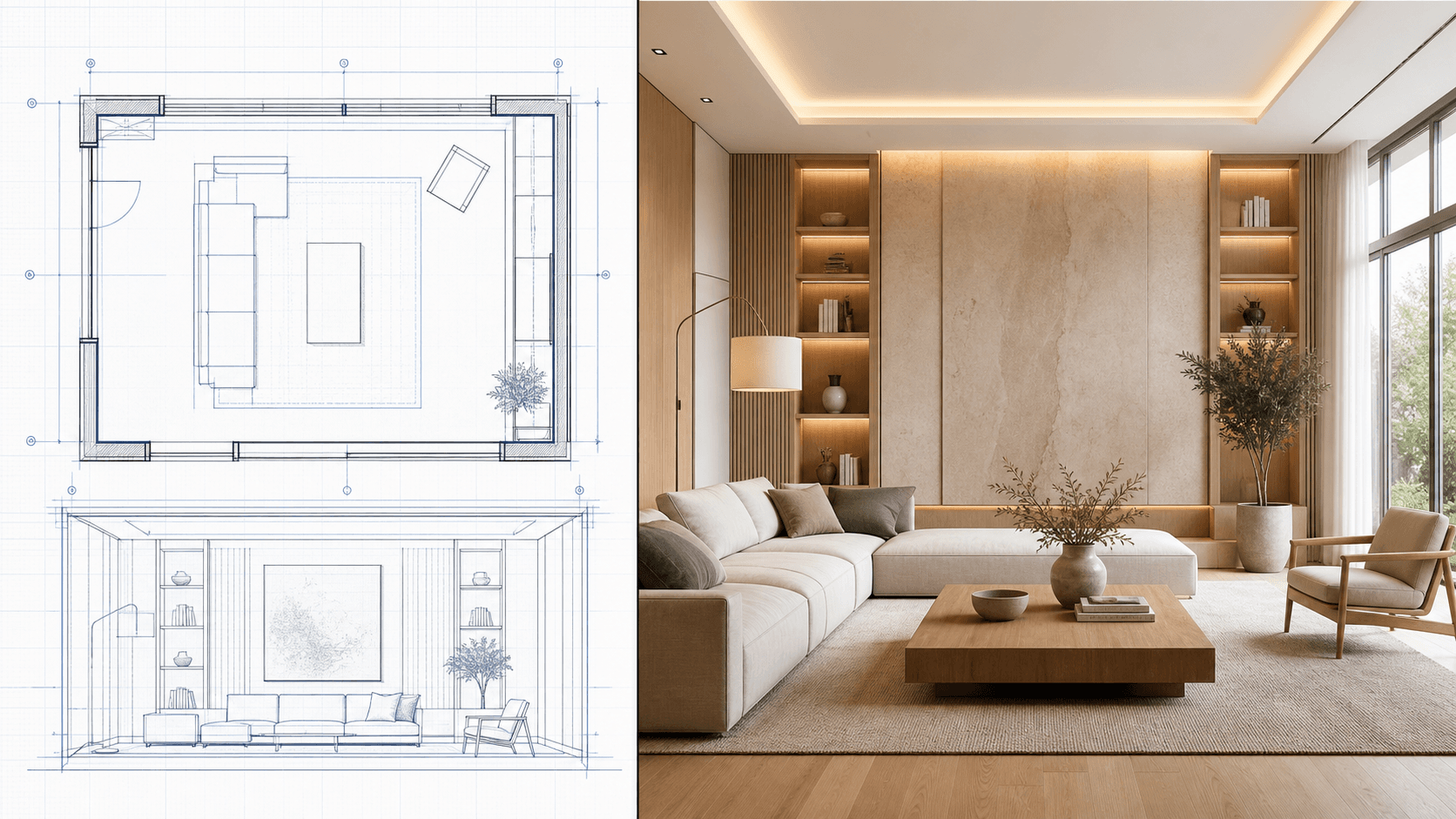 Warm interior renovation